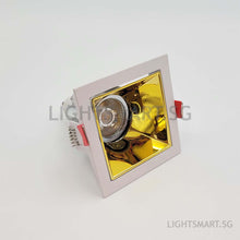 Load image into Gallery viewer, LEBER Recessed Spotlight GU10/Module - White/Gloss Gold Square
