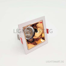 Load image into Gallery viewer, LEBER Recessed Spotlight GU10/Module - White/Gloss Rose Gold Square
