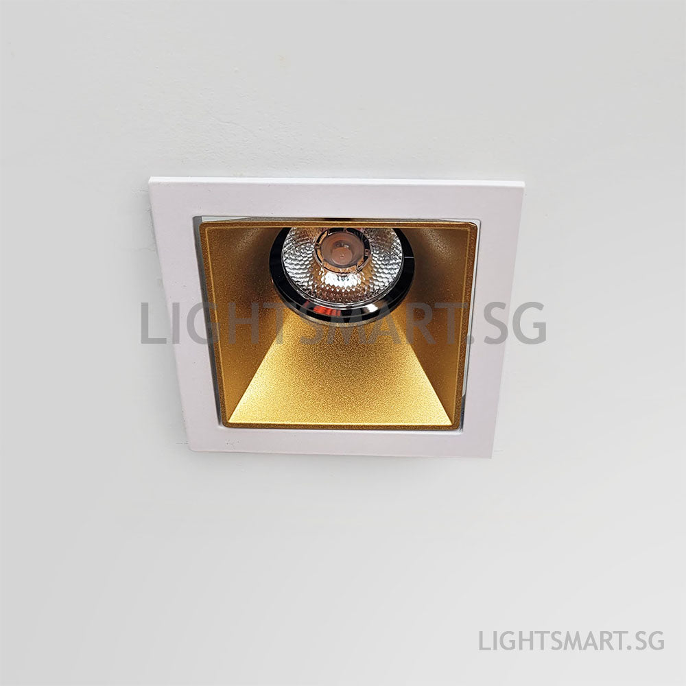 LEBER Recessed Spotlight GU10/Module - White/Matt Gold Square
