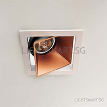 Load image into Gallery viewer, LEBER Recessed Spotlight GU10/Module - White/Matt Rose Gold Square
